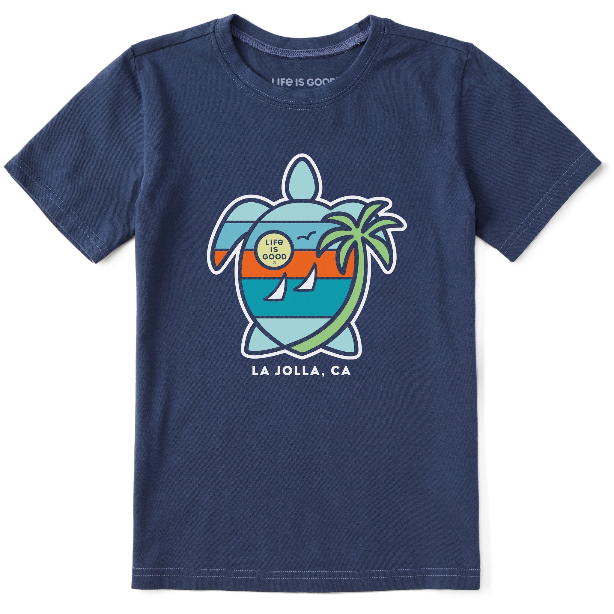 Kids ND Turtle Sailboats La Jolla Short Sleeve Crusher Tee