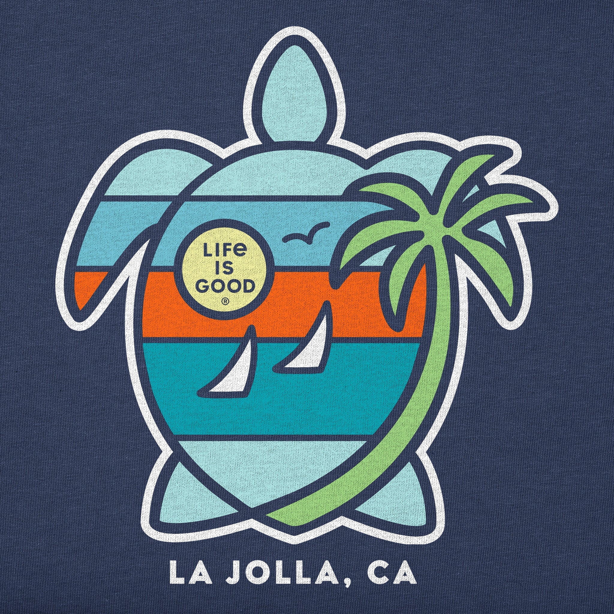 Kids ND Turtle Sailboats La Jolla Short Sleeve Crusher Tee