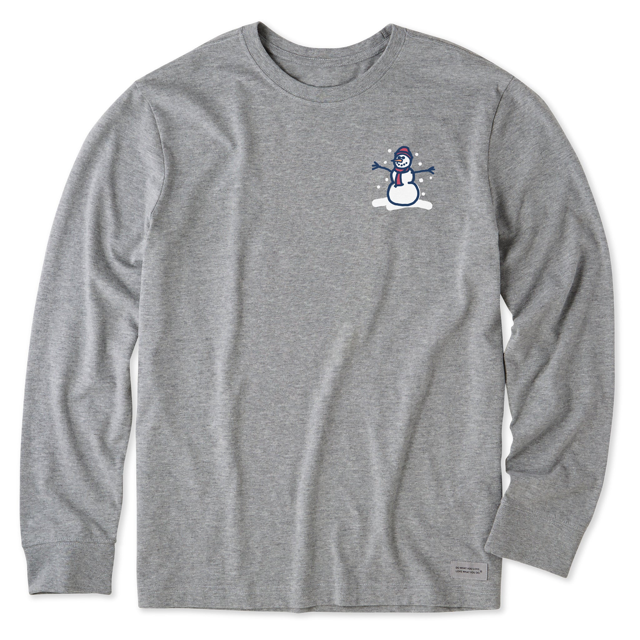 Men's Tiny Little Snowman Long Sleeve Crusher Tee