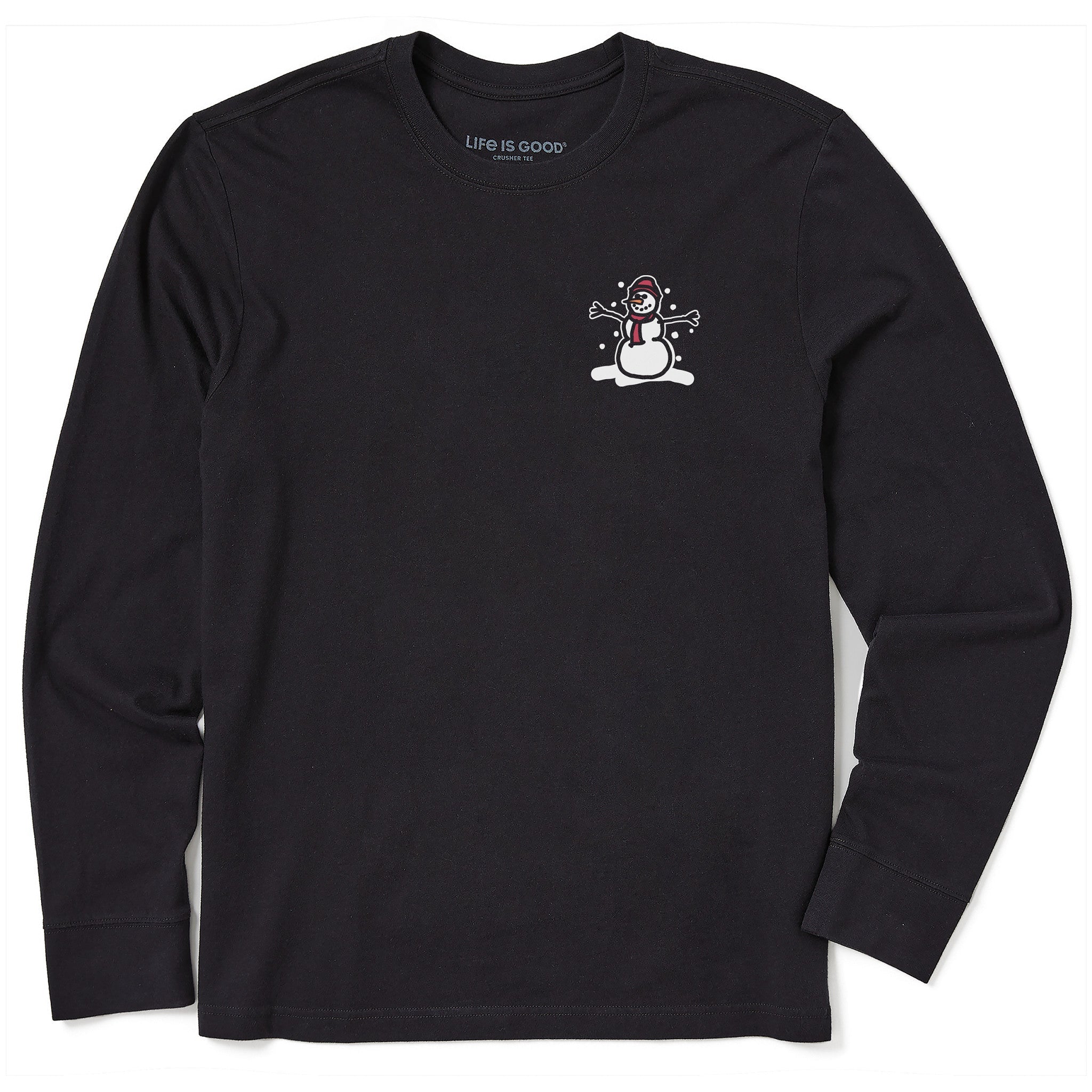 Men's Tiny Little Snowman Long Sleeve Crusher Tee
