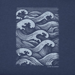 Men's Ocean Waves Short Sleeve Crusher Tee