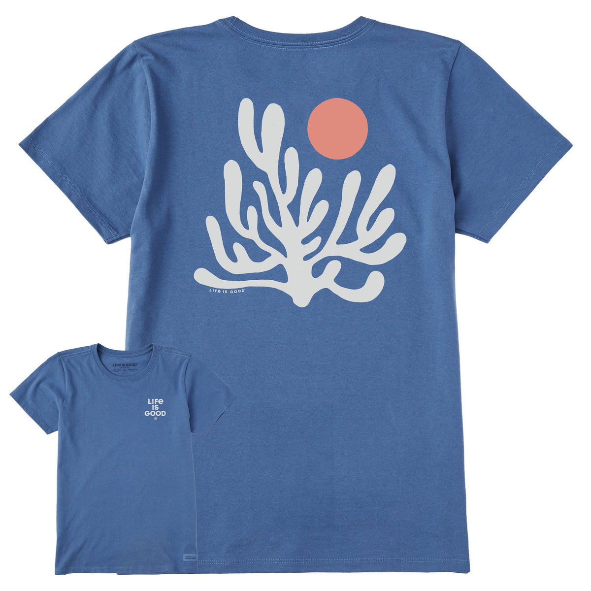 Women's Coral Sunset Short Sleeve Crusher Tee