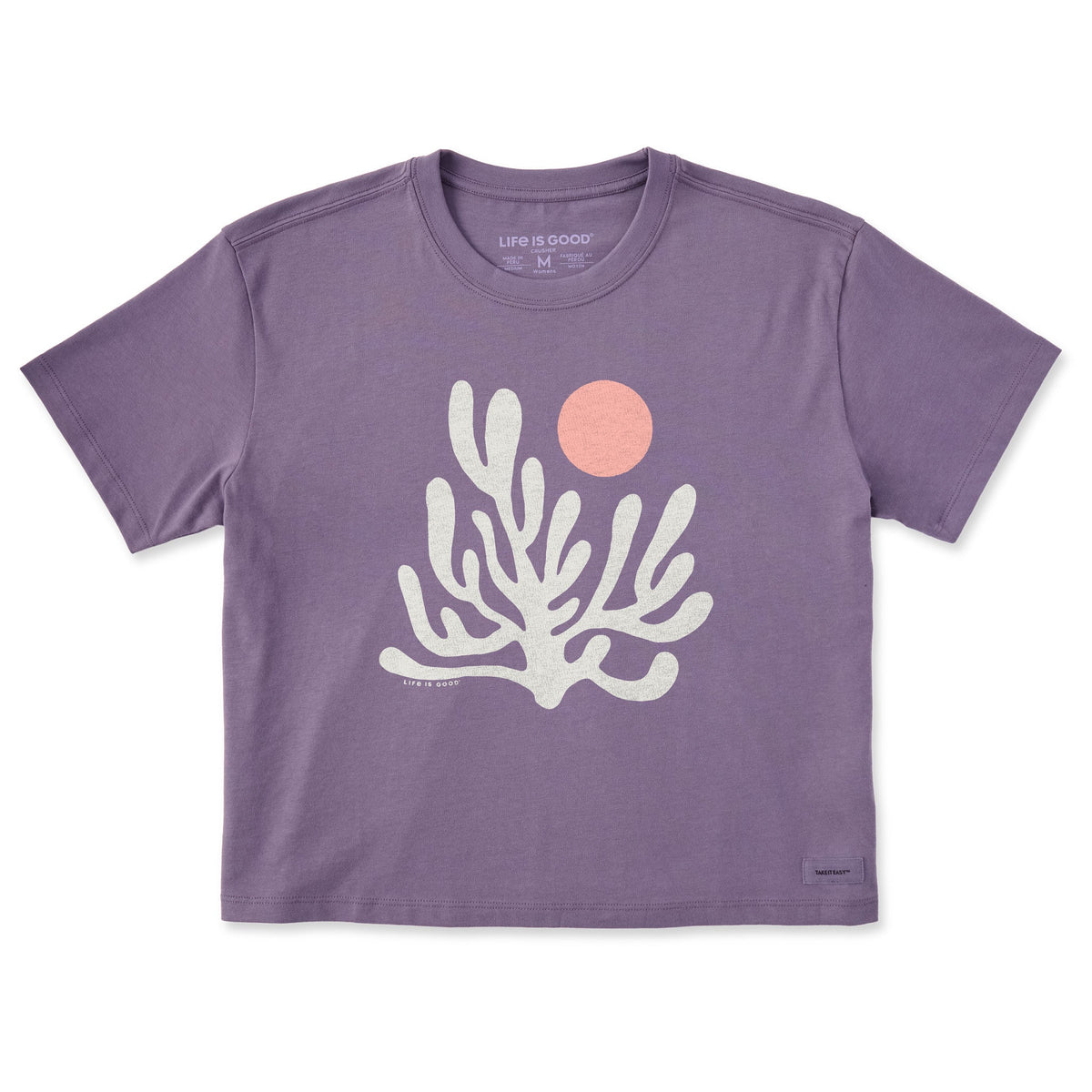 Women's Coral Sunset Short Sleeve Crusher Boxy Tee