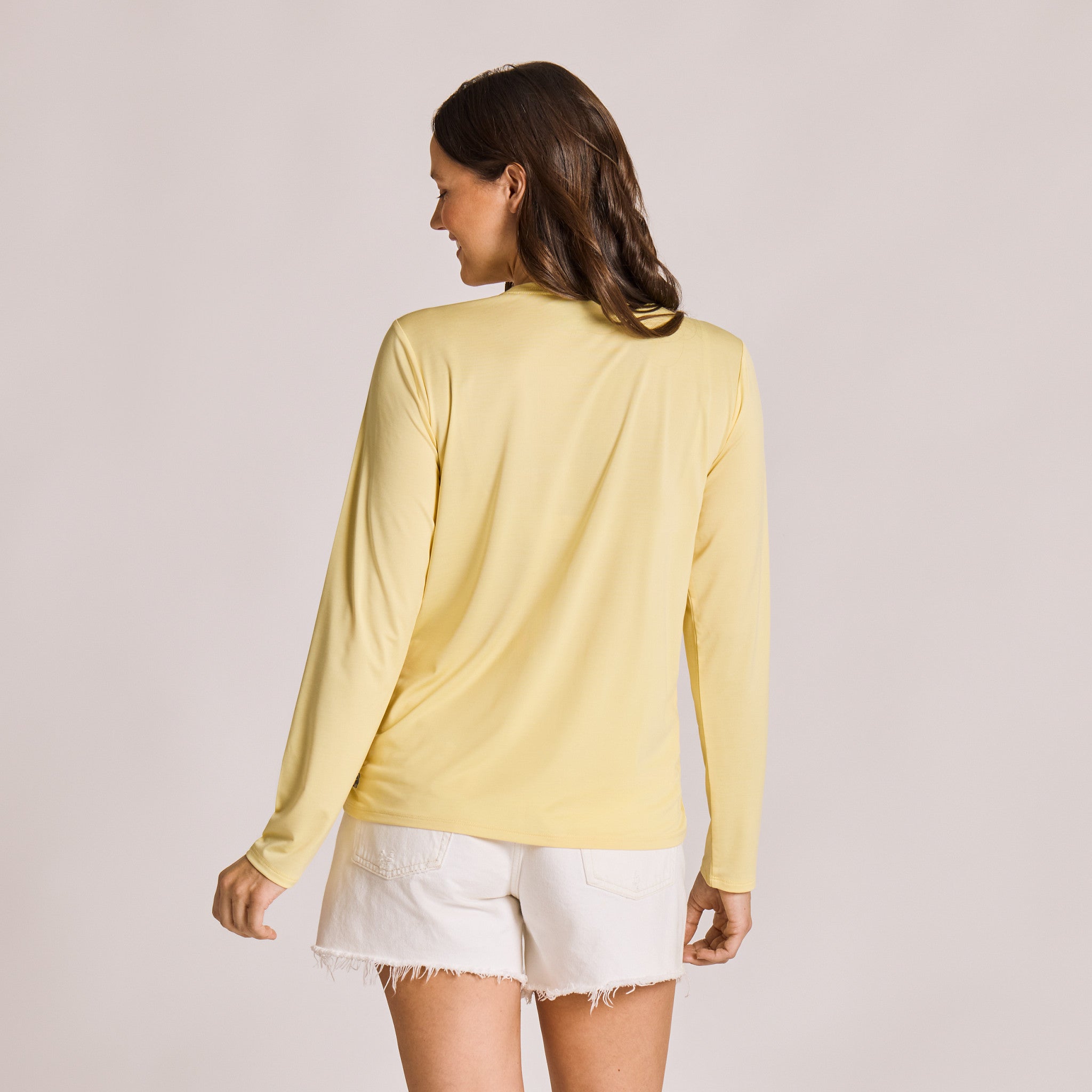 Women's Clean Stacked Branding Long Sleeve Sun Crusher Tee