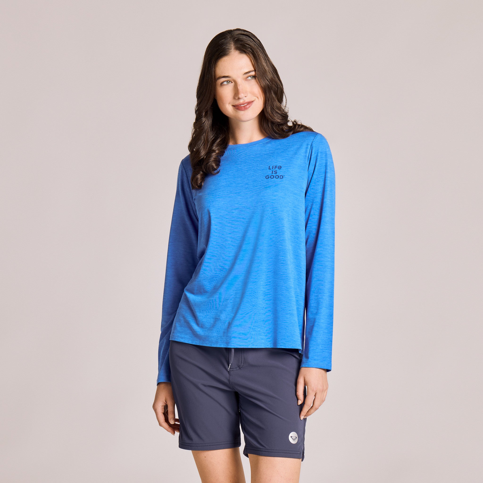 Women's Clean Stacked Branding Long Sleeve Sun Crusher Tee