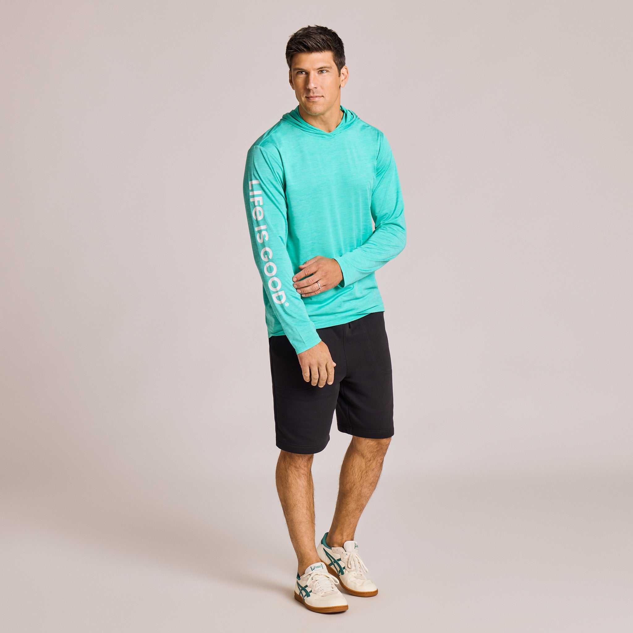 Men's Life is Good Long Sleeve Sun Crusher Hoodie