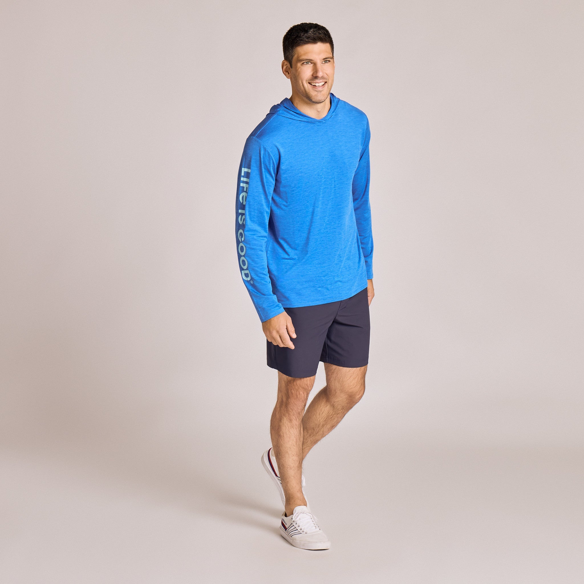 Men's Life is Good Long Sleeve Sun Crusher Hoodie