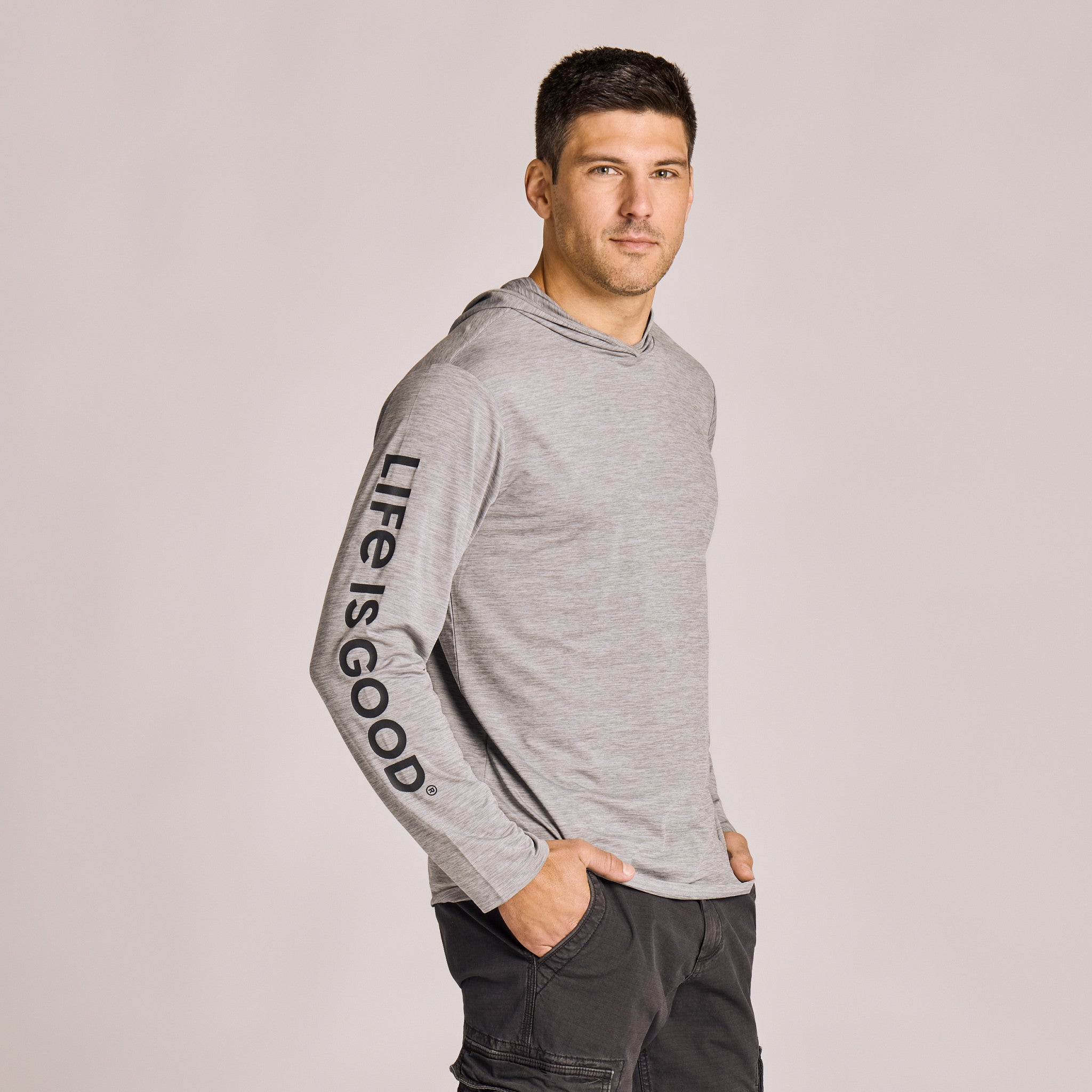 Men's Life is Good Long Sleeve Sun Crusher Hoodie