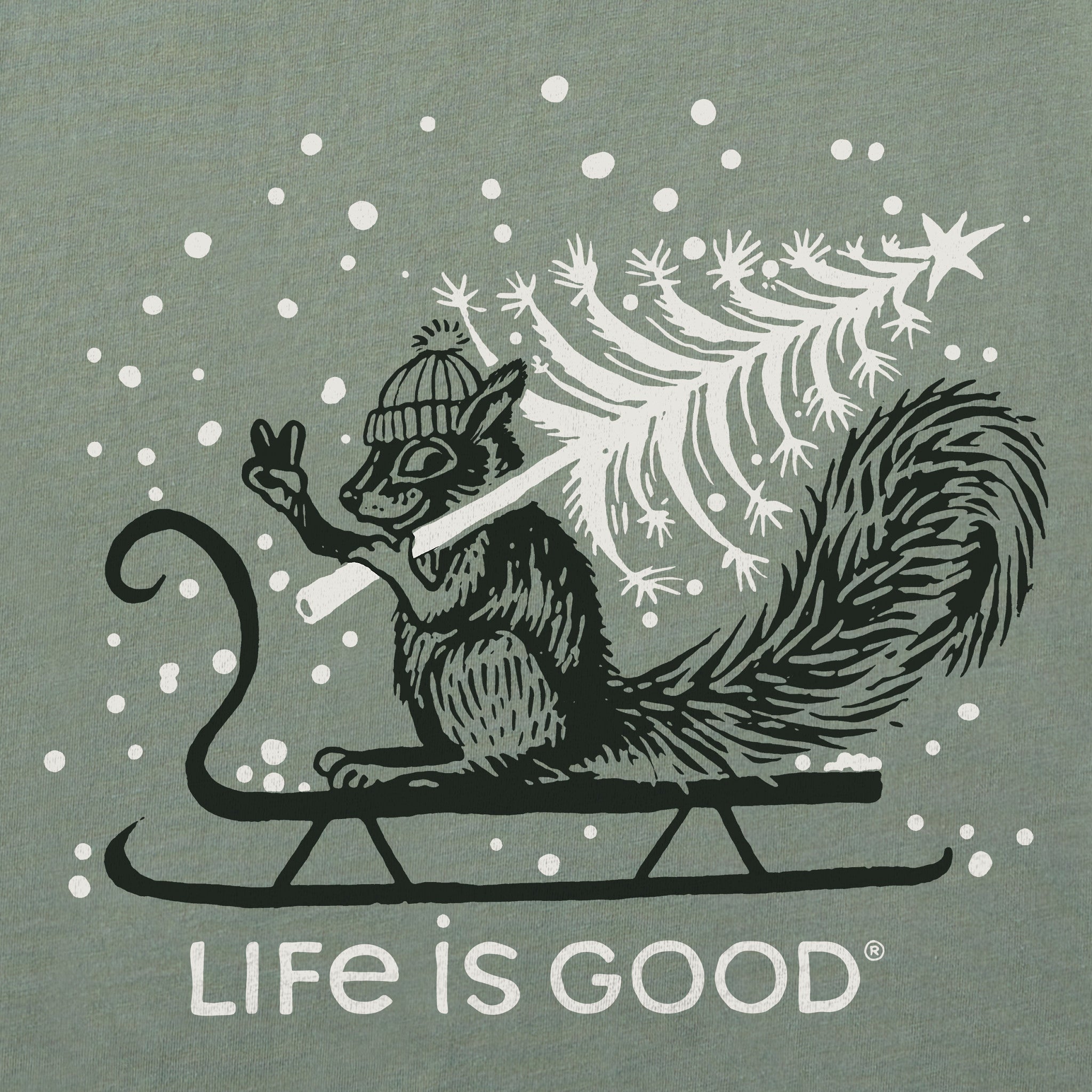 Men's Squirrel Tree Long Sleeve Crusher Tee