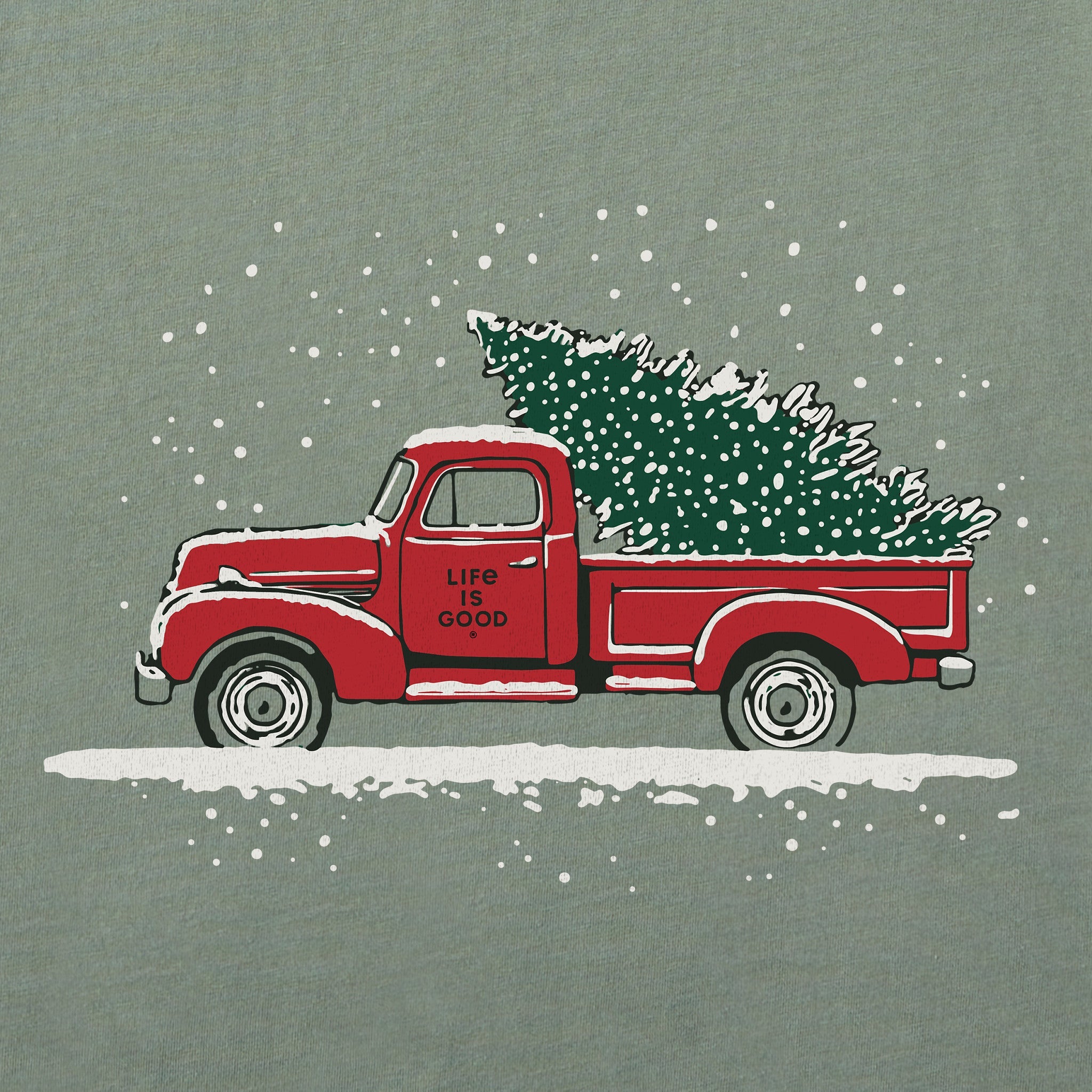 Men's Old Christmas Tree Long Sleeve Crusher Tee