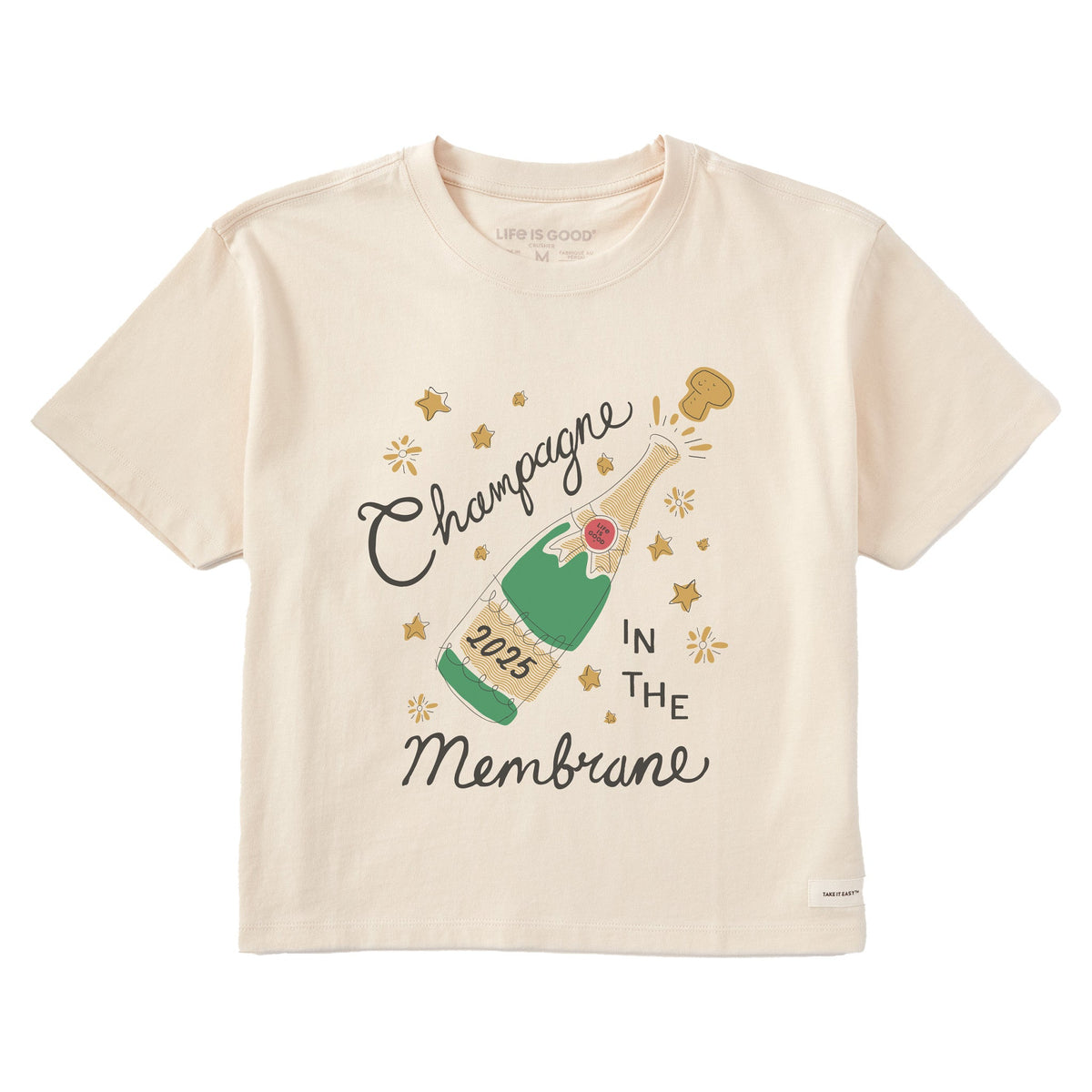 Women's Champagne in the Membrane Short Sleeve Crusher Boxy Tee