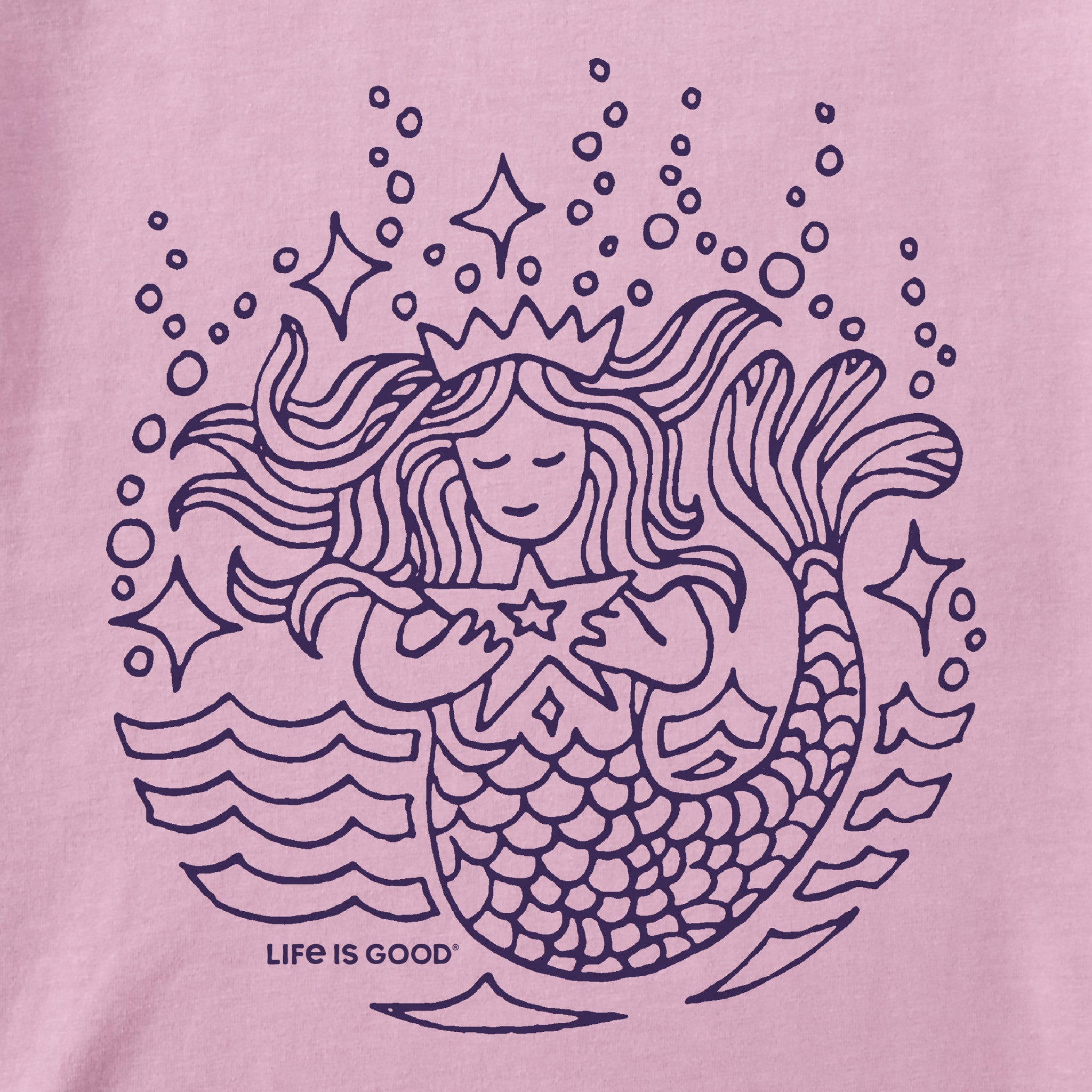Kids Mermaid Star Short Sleeve Crusher Tee