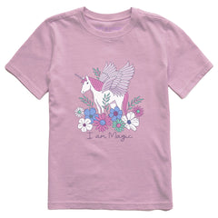 Kids I am Magic Unicorn Pegasus Short Sleeve Crusher Tee