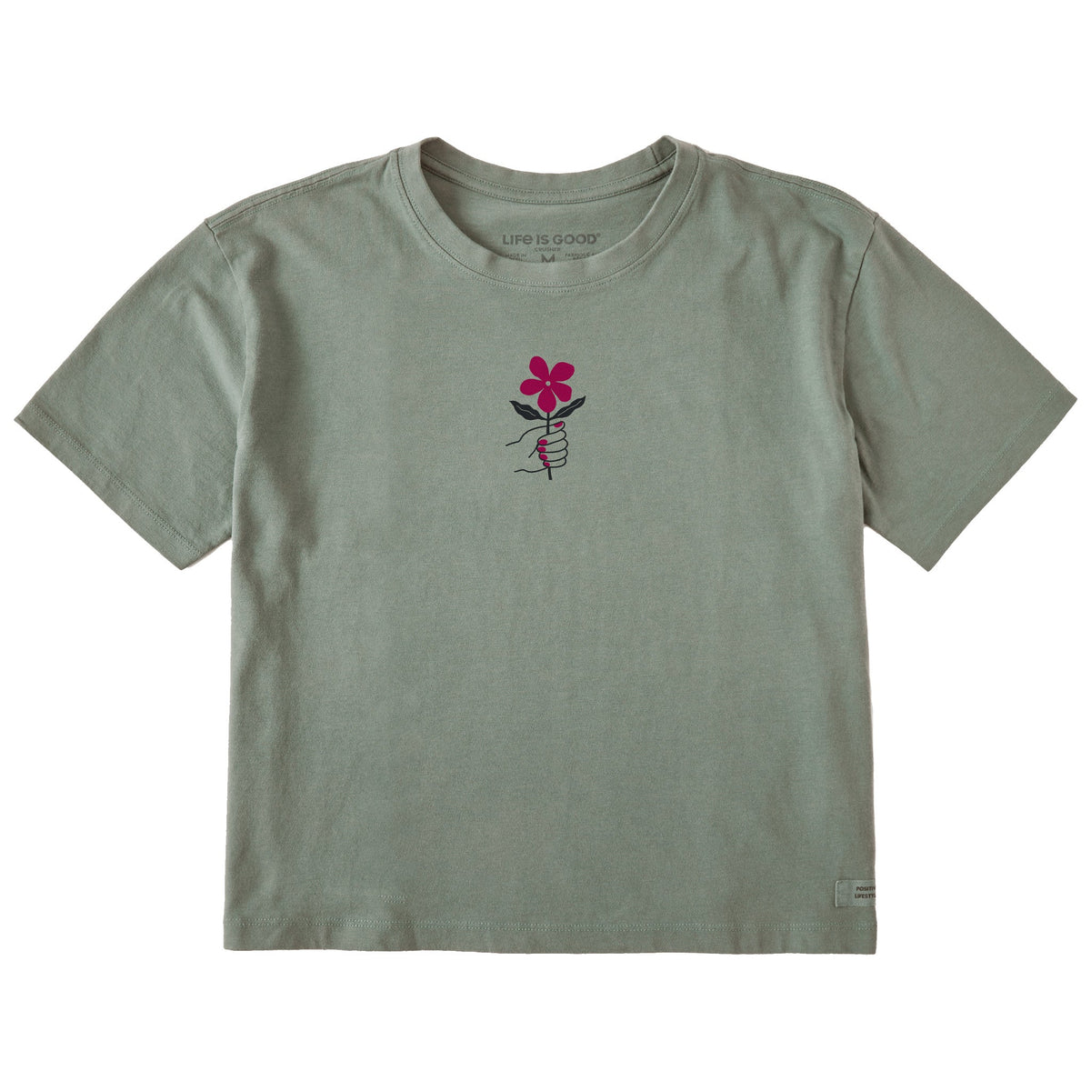 Women's Flower in Hand Short Sleeve Crusher Boxy Tee
