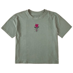 Women's Flower in Hand Short Sleeve Crusher Boxy Tee
