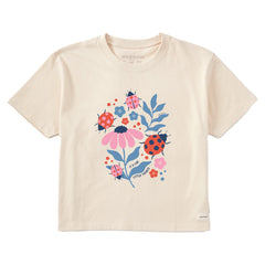 Women's It's the Little Ladybug Things Short Sleeve Crusher Boxy Tee