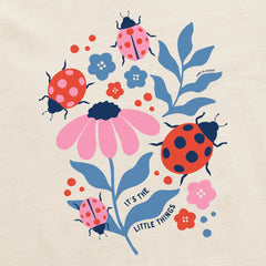 Women's It's the Little Ladybug Things Short Sleeve Crusher Boxy Tee