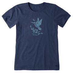 Women's It's the Little Things Hummingbird Short Sleeve Crusher Tee