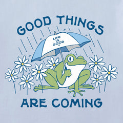 Women's Good Things Are Coming Frog Short Sleeve Crusher Tee