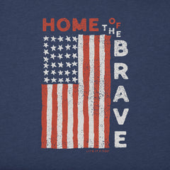 Men's Home of the Brave Raggedy Flag Short Sleeve Crusher Tee