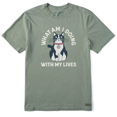 Men's What Am I Doing With My Lives Short Sleeve Crusher Tee