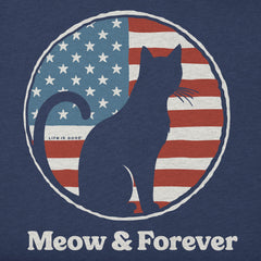 Men's Meow and Forever Cat Short Sleeve Crusher Tee
