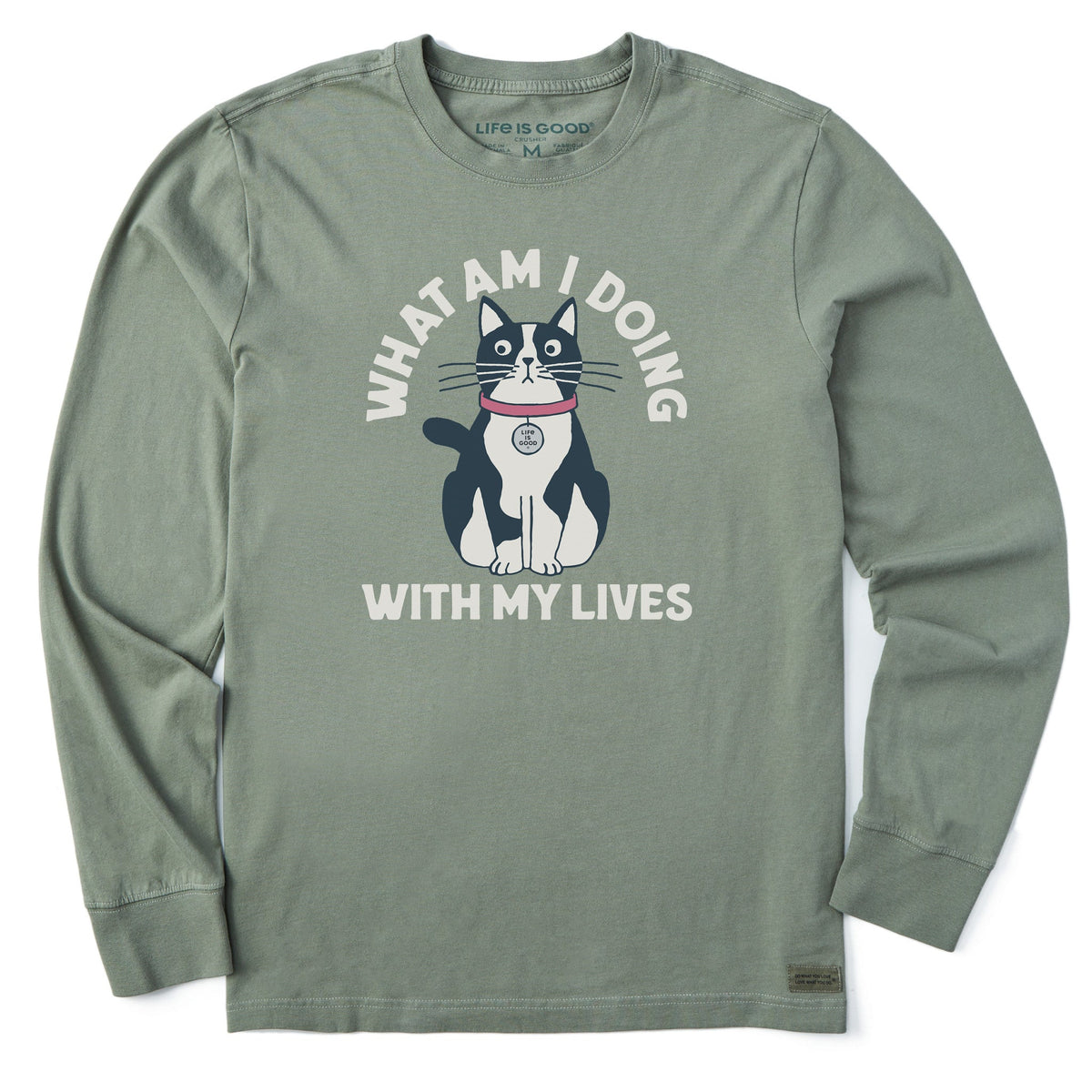 Men's What Am I Doing With My Lives Long Sleeve Crusher Tee