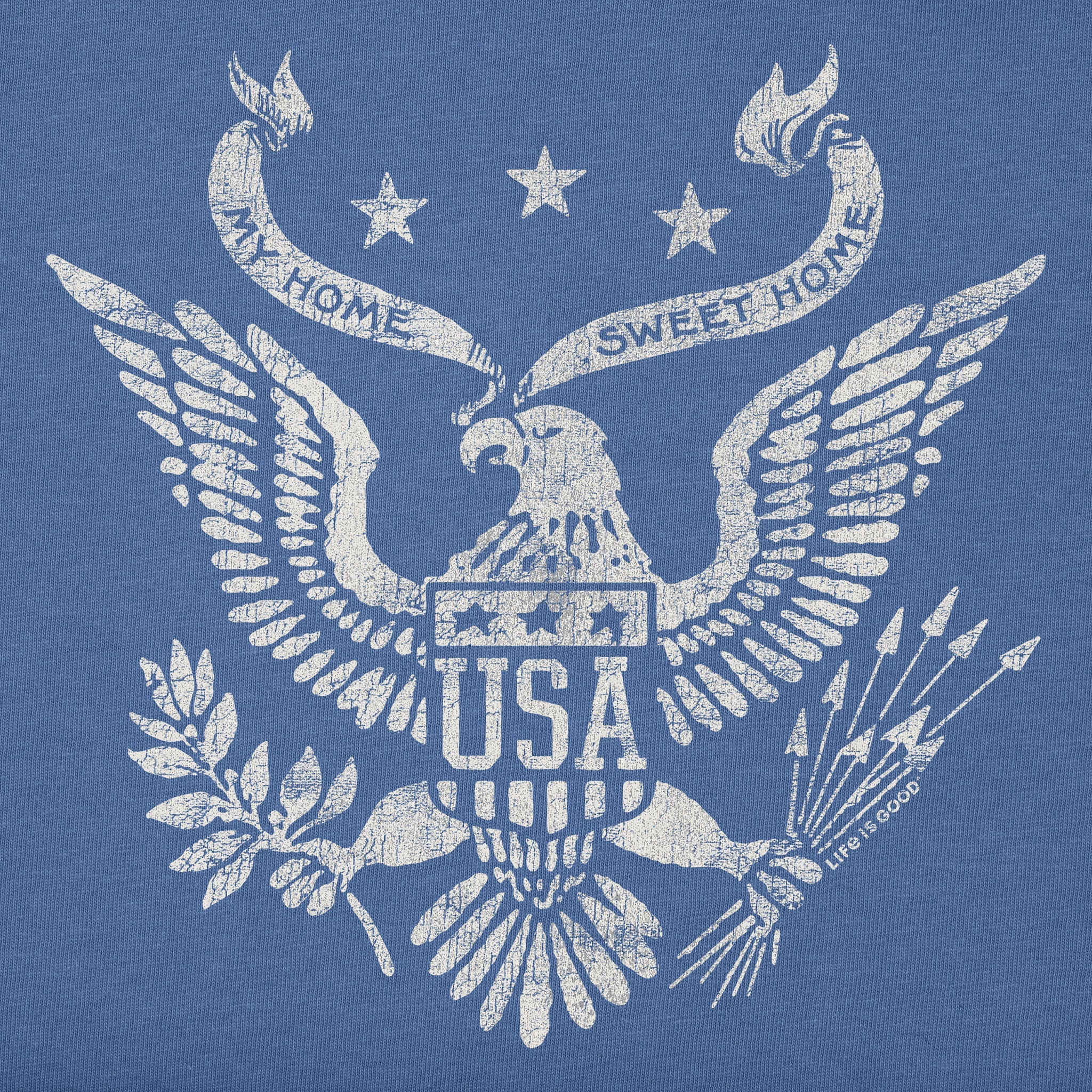 Men's Home Sweet Home USA Eagle Long Sleeve Crusher Tee