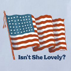 Women's Isn't She a Lovely Flag Long Sleeve Crusher Tee