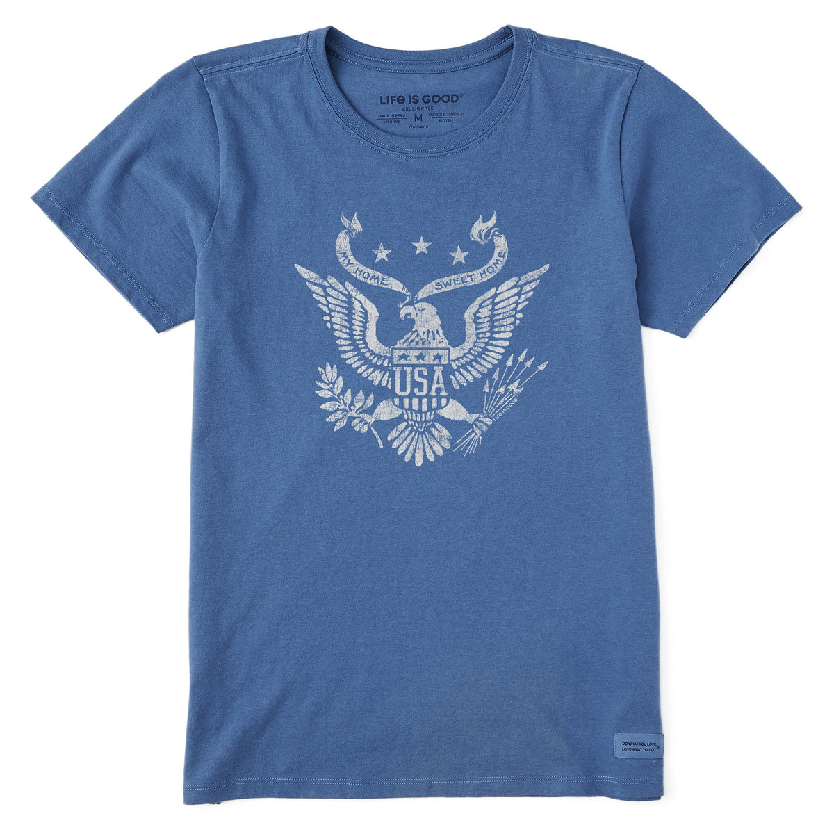 Women's Home Sweet Home USA Eagle Short Sleeve Crusher Tee