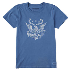 Women's Home Sweet Home USA Eagle Short Sleeve Crusher Tee