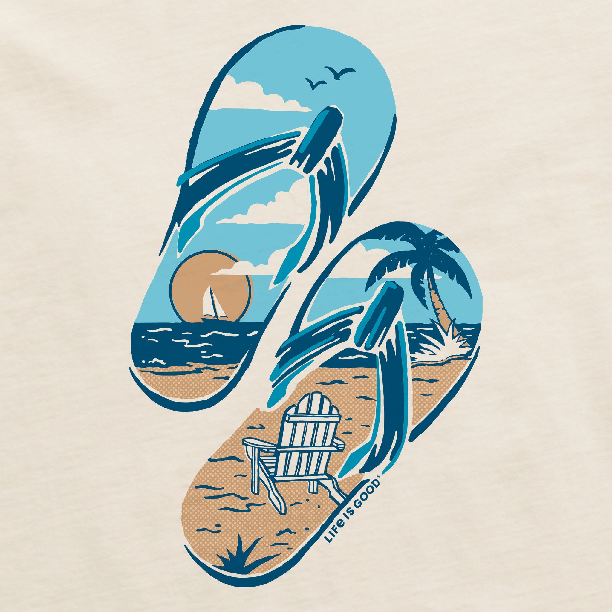 Men's Beachy Flips Short Sleeve Crusher Tee
