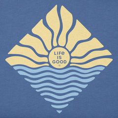 Women's Diamond Waves & Sun Long Sleeve Crusher Vee