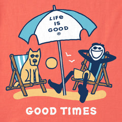 Women's Jake & Rocket Good Times Beach Short Sleeve Crusher Tee