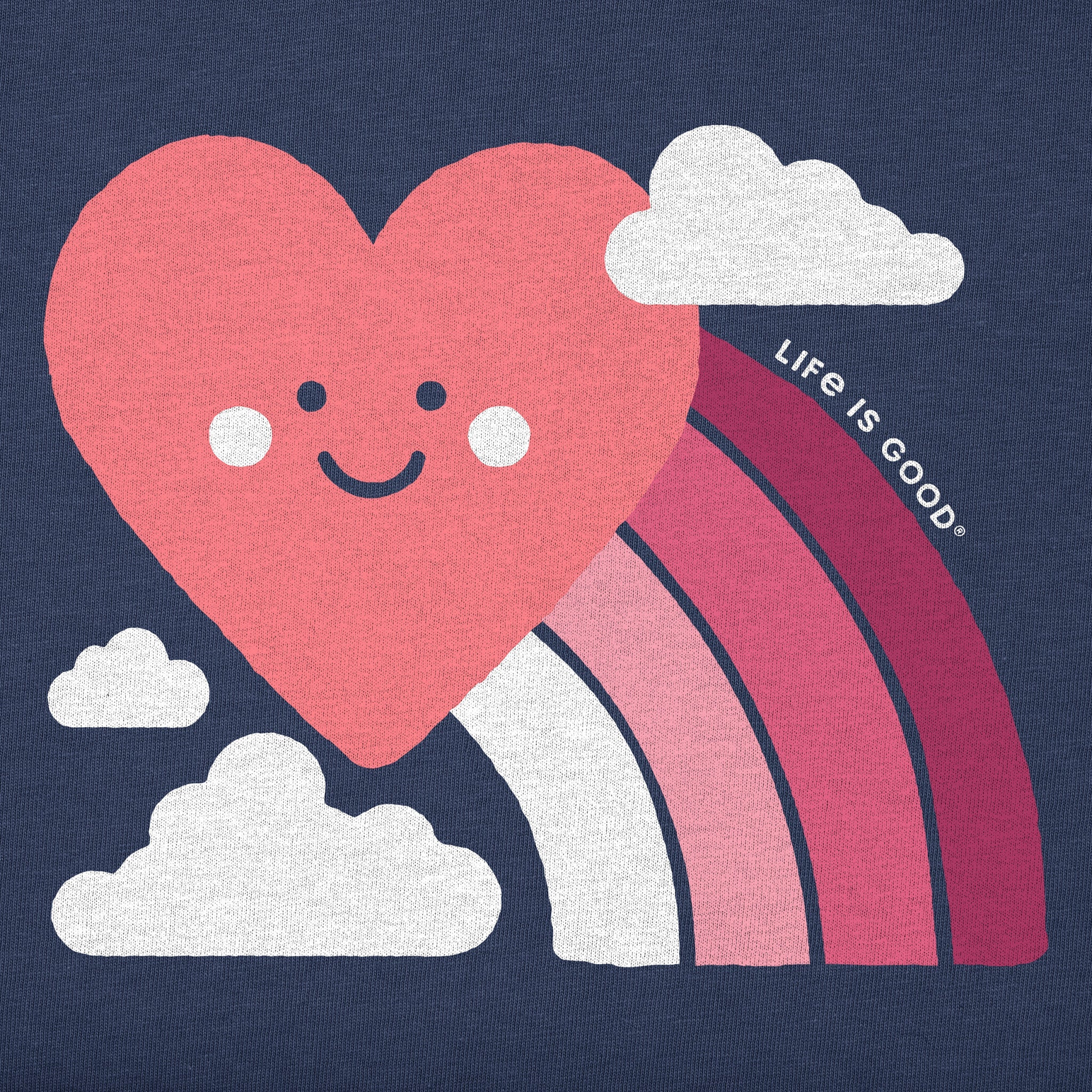 Kids Rainbow and Heart Short Sleeve Crusher Tee