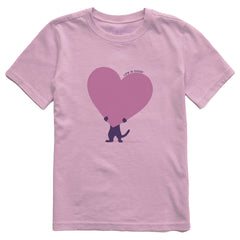 Kids Cat with Heart Short Sleeve Crusher Tee