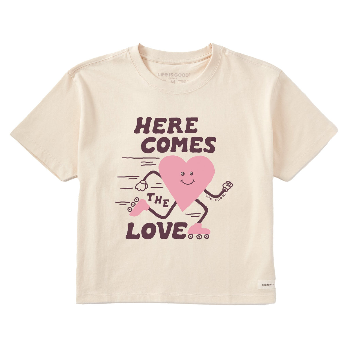 Women's Here Comes the Love Short Sleeve Crusher Boxy Tee