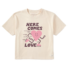 Women's Here Comes the Love Short Sleeve Crusher Boxy Tee