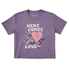 Women's Here Comes the Love Short Sleeve Crusher Boxy Tee