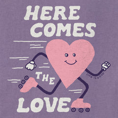 Women's Here Comes the Love Short Sleeve Crusher Boxy Tee