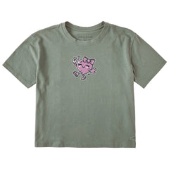 Women's Happy Heart Short Sleeve Crusher Boxy Tee