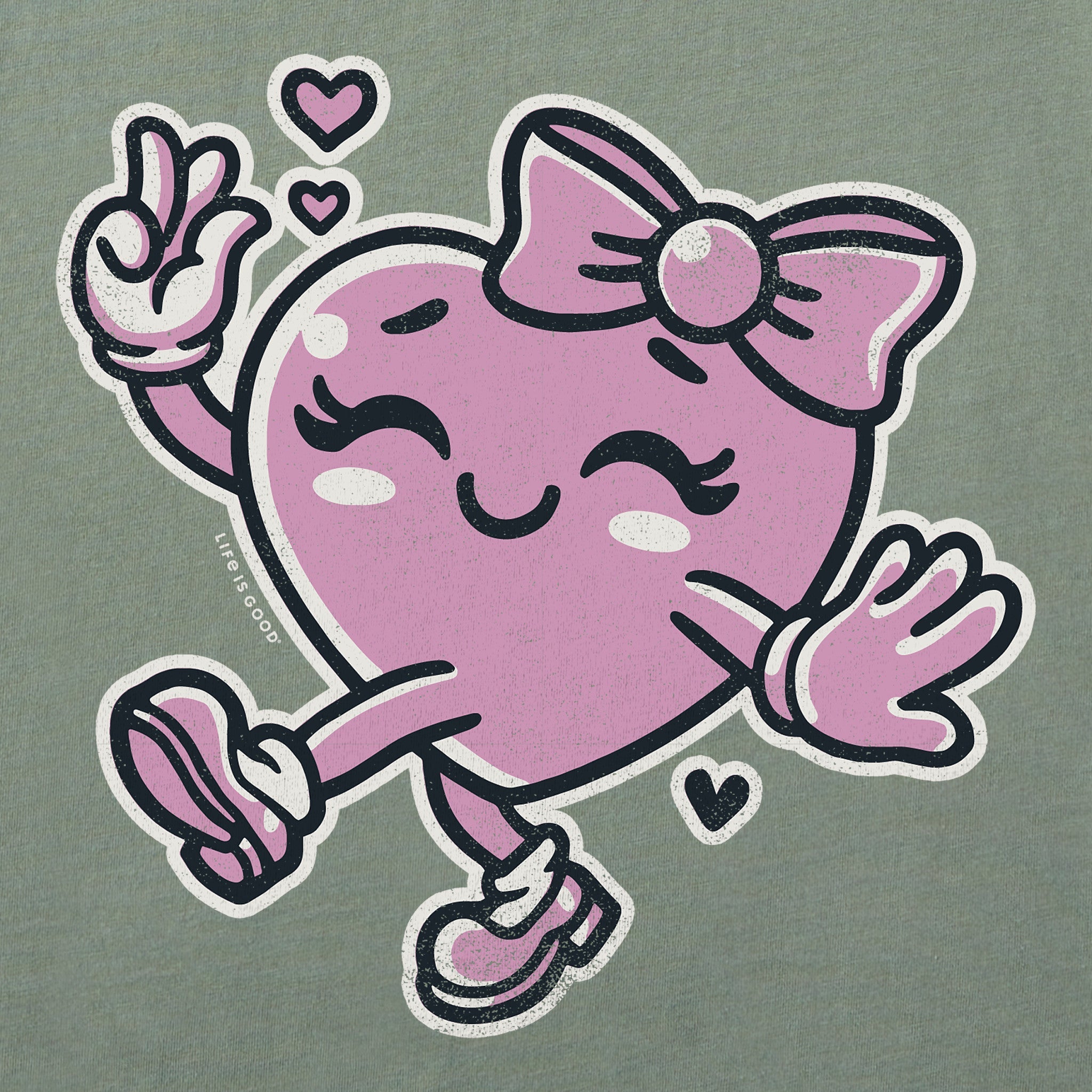 Women's Happy Heart Short Sleeve Crusher Boxy Tee