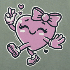 Women's Happy Heart Short Sleeve Crusher Boxy Tee
