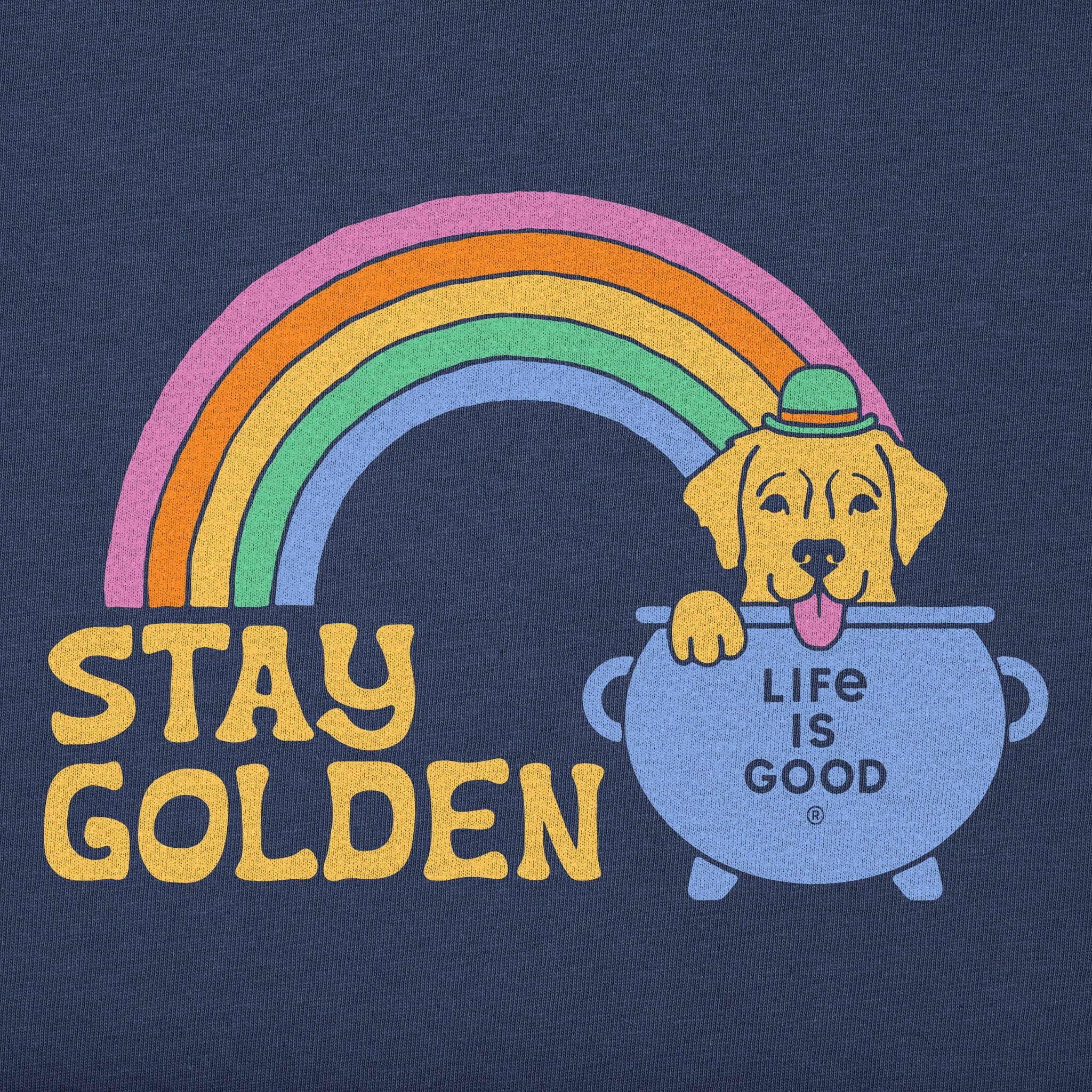 Kids Stay Golden Retriever Short Sleeve Crusher Tee