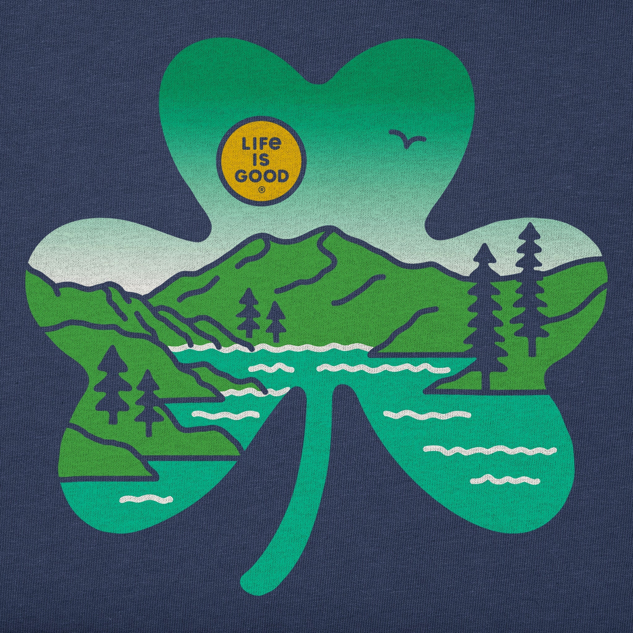Women's Irish Shamrock Landscape Long Sleeve Crusher Vee