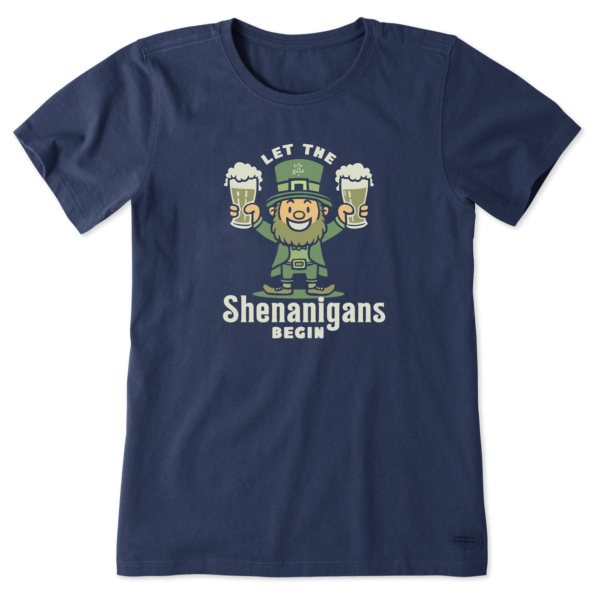 Women's Let the Shenanigans Begin Leprechaun Short Sleeve Crusher Tee