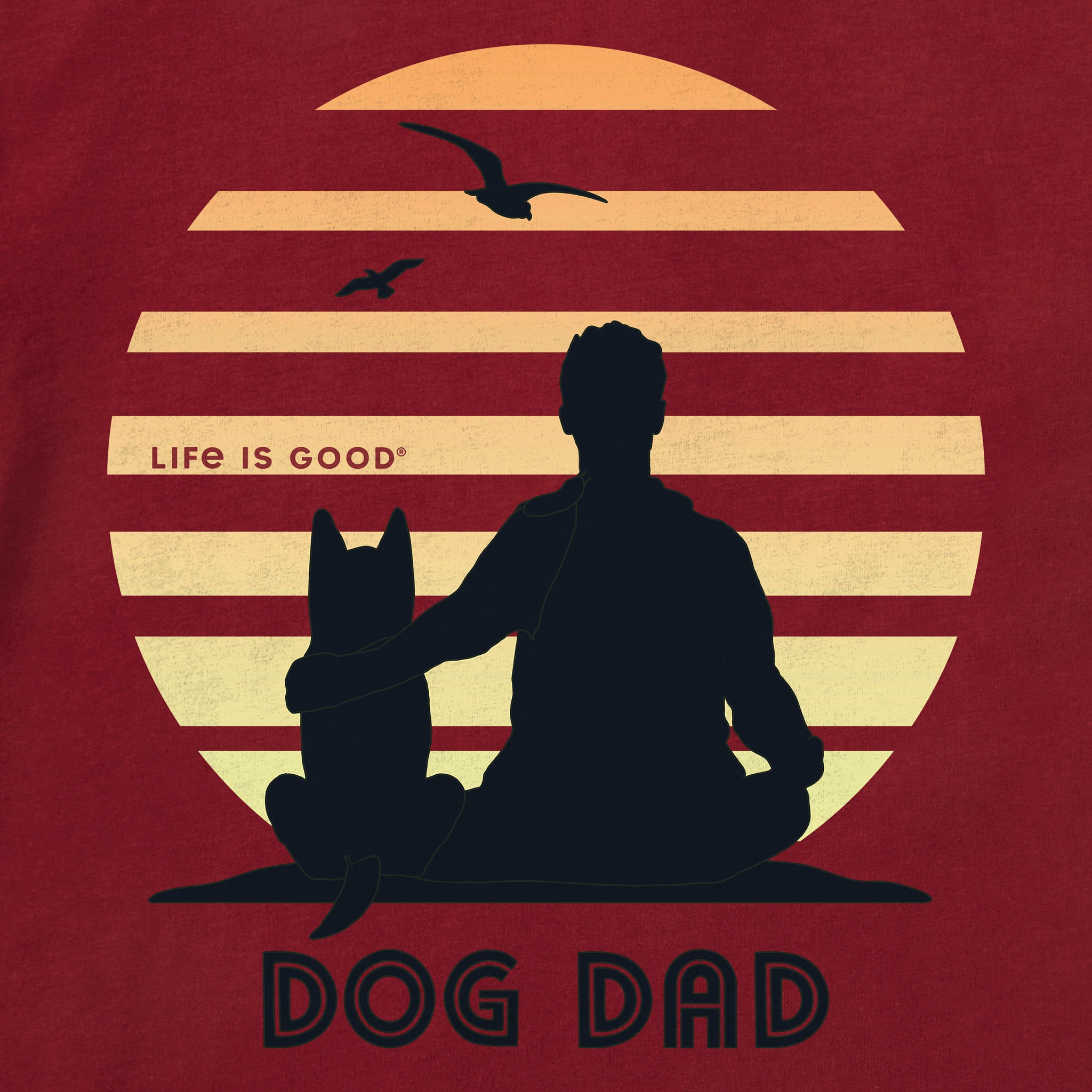 Men's Dog Dad Retro Beach View Short Sleeve Crusher Tee