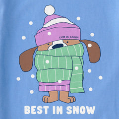 Kids Best in Snow Dog Short Sleeve Crusher Tee
