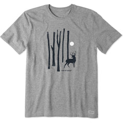 Men's Lone Snowy Deer Short Sleeve Crusher Tee