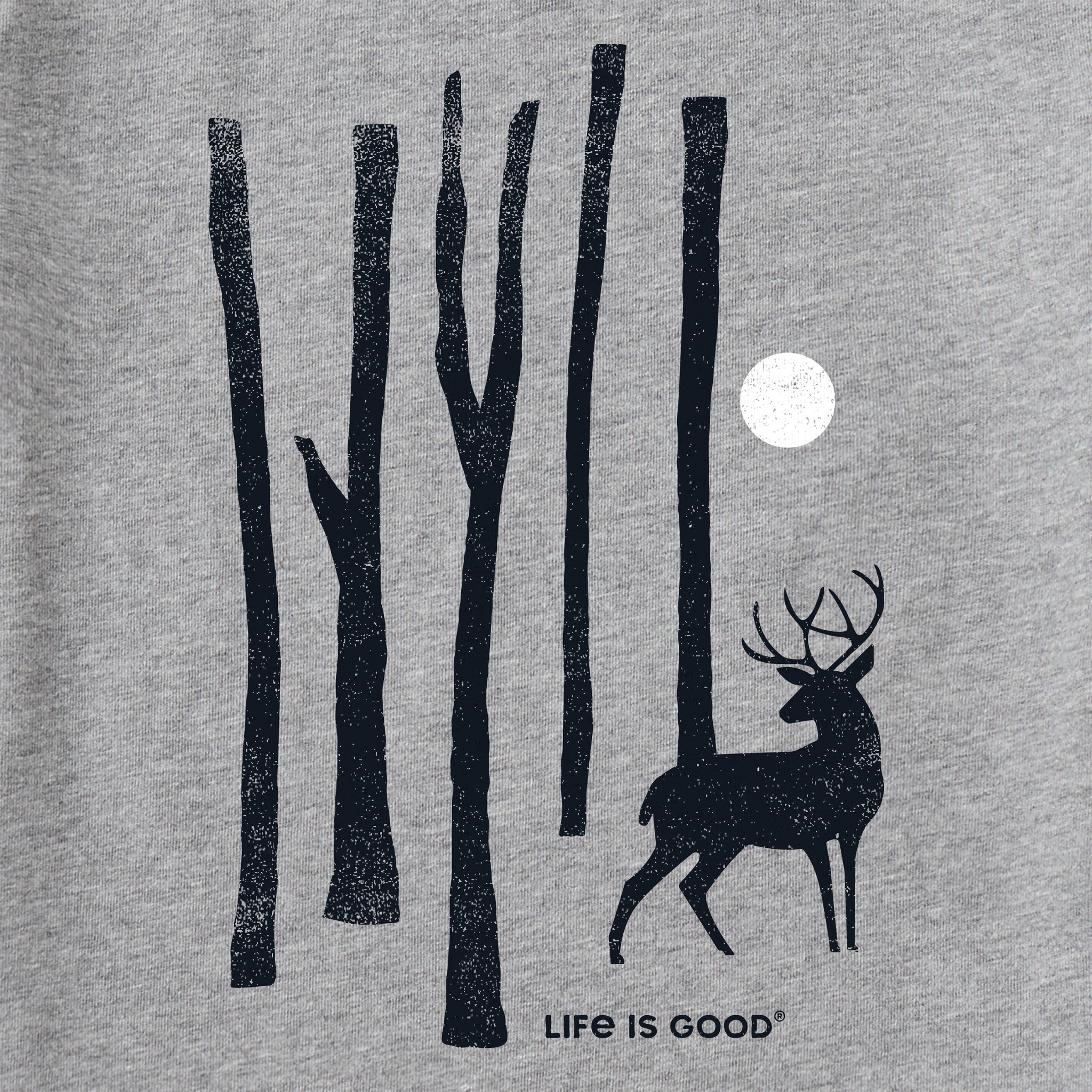 Men's Lone Snowy Deer Long Sleeve Crusher Tee